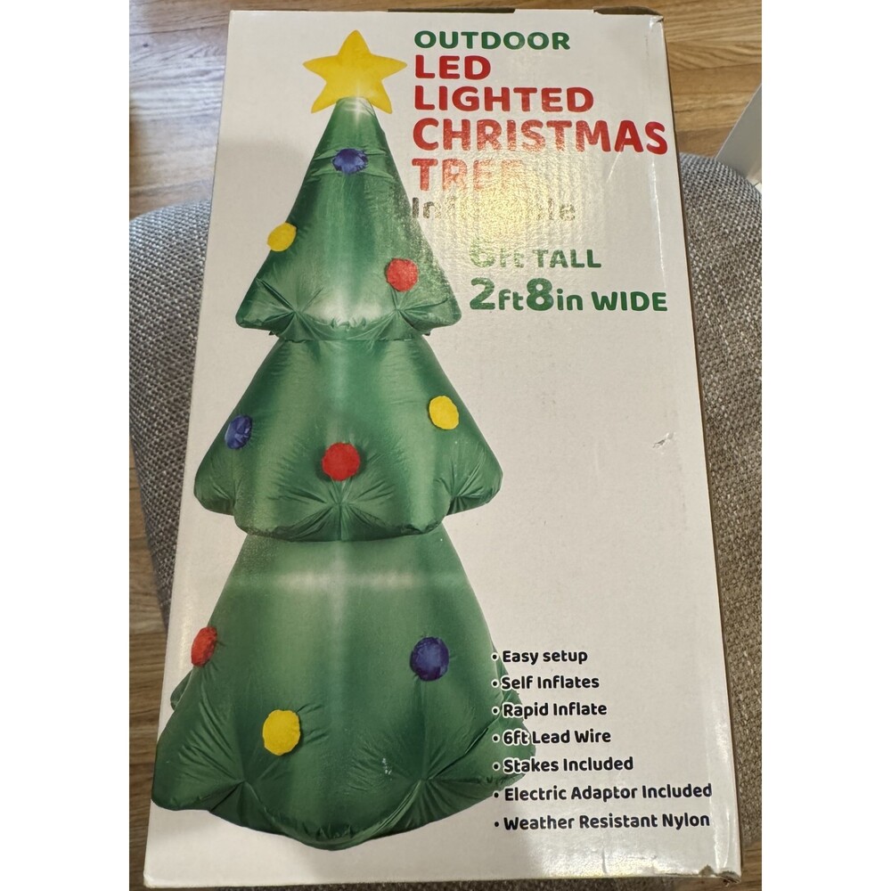 New 6 Foot Outdoor Inflatable Lighted Christmas Tree